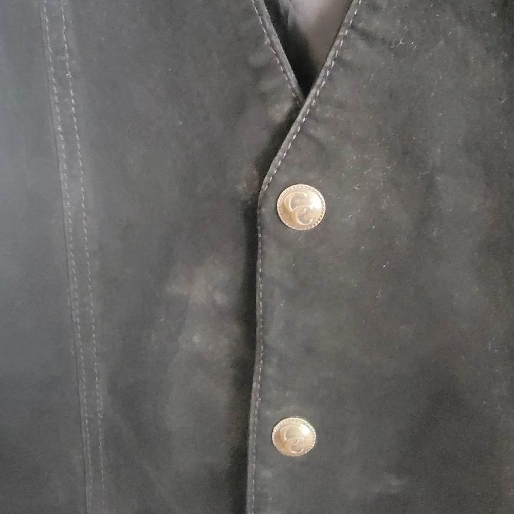 Cripple Creek Black Suede Leather Vest Sz M - Picture 4 of 7
